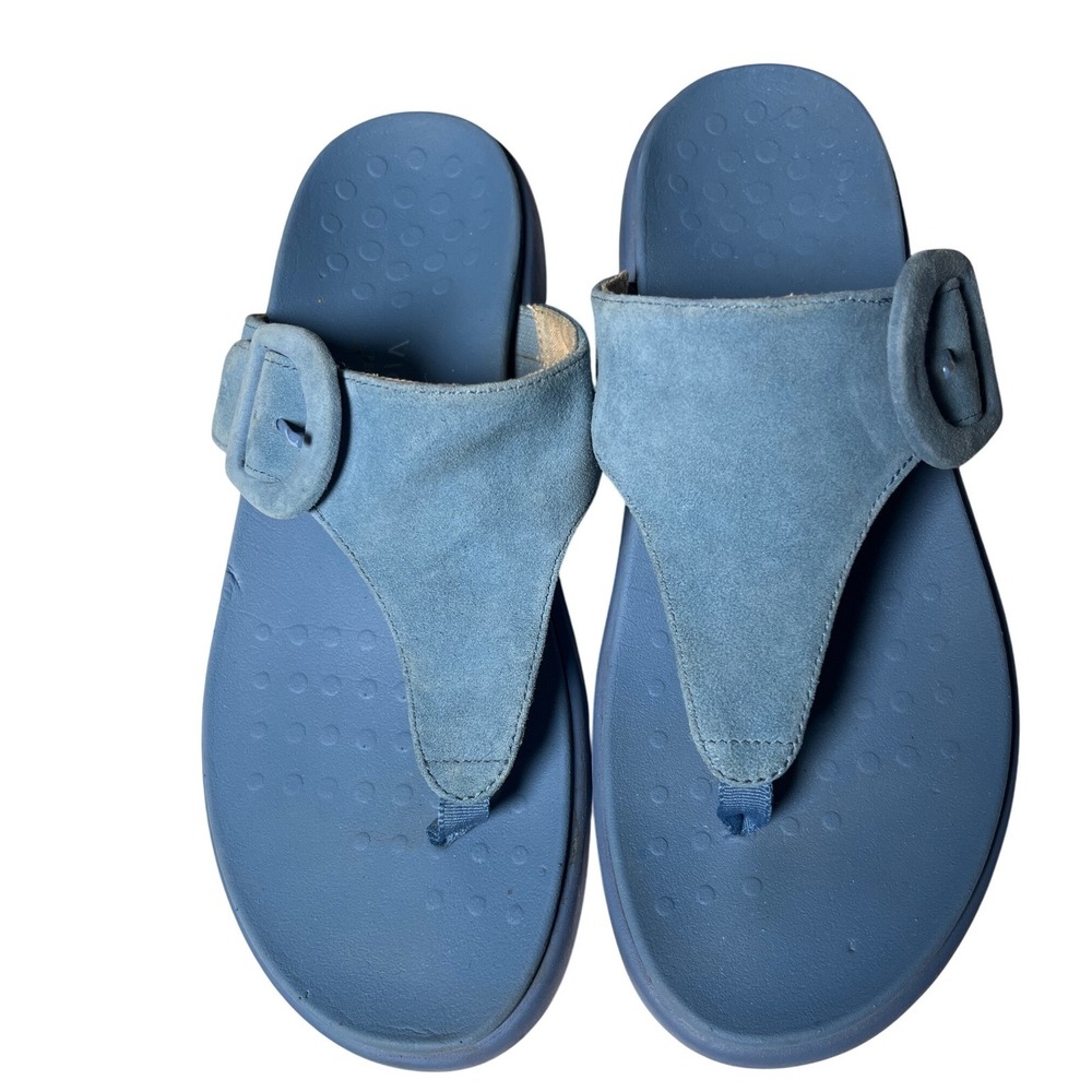 Vionic Recovery RX Activate Adjustable Buckle Thong Sandals Blue Women's 10